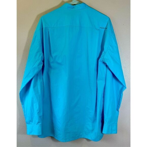 NWT Rare Thierry Mugler X H&M Blue Double Breasted Poplin Men's Shirt Small - Picture 5 of 12